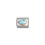 Composable Classic Link Light Blue Stone Drop Left