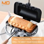 1PC Double Sided Non-stick Sandwich Maker - Perfect For Breakfast Paninis Waffles And Hamburgers - Kitchen Gadget And Baking Too