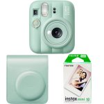 Fuji Instax MINI 13 Lagoon Green Kit 3 Cam + Film + Case