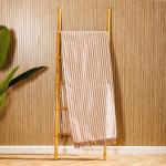 Bengal Stripe 100% Cotton Cover Throw Beige