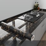 Elegant Black Marble Vinyl Wallpaper - Waterproof Removable Self-adhesive Peel And Stick - Perfect For Living Room Kitchen Bedro