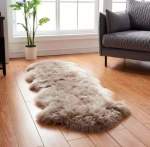 Smte Fluffy Rug Carpet Light Brown With Keychain