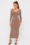 Ladies Willa Skin Tight Long Sleeve Bodycon Square Neck Dress