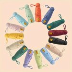 Solid Color MINI Folding Umbrella With Uv Protection Casual Lightweight 6 Ribs Durable Compact Umbrella For Men & Women