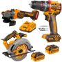 Ingco - Cordless Angle Grinder Drill Circular Saw 2X Batteries & Charger