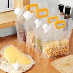5PCS Reusable Food Storage Bags - Vacuum Seal Moisture-proof For Fresh Grains Flour & Beans - Bpa-free Plastic Hand Washable Kit