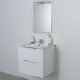 Single Basin Cabinet 2 Drawer Vanity With LED Mirror Essential Glossy White 60CM Cabinet And Mirror Only Basin Sold Separately