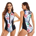 Women's Blue And Indigo Inspired Sleeveless Swimwear - XL