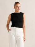 Frankie Boat Neck Tank Top - XL Black