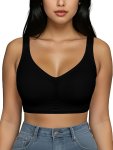 Wide Strap Seamless Wireless Bra Full Coverage Bra-soft Comfy Breathable Removable Padded Medium Support Perfect For Adult Women