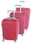Smte 3 Piece Hard Outer Shell Lightweight Luggage Set Red With Keychain