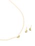 Waterproof Gold Plated Stainless Steel August Light Green Cubic Zirconia Birthstone Necklace & Earrings Set