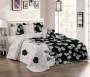 Smte 5 Piece Quilt Set Black & White Bedspread Set With Keychain