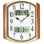 Rhythm Lcd Thermometer Hydrometer & Calendar Wall Clock 35.5 Cm X 30 Cm X 5.4 Cm