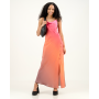 Cowl Neck Slip Dress In Ombre Tie Dye - L