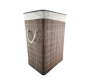 Pract Pack - 75L Foldable Bamboo Laundry Basket With Lid - Walnut Brown
