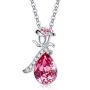 Crystal Rose Drop Red Necklace