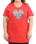 Ladies Printed Heart Design Tee - 54 Red