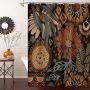 Mitovilla Boho Floral Shower Curtain Modern Flower Shower Curtains For Rustic Vintage Bathroom Decor Chic Elegant Fabric Cloth Shower Curtain Bohem