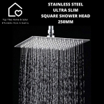 Stainless Steel Ultra Slim Square Shower Head - 250MM