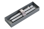 Faber-castell Grip Fountain Pen And Ballpoint Pen Set – Silver