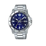 Casio MTP-VD01D-2EV Men's Enticer Stainless Steel Blue Dial Casual Analog Sporty Watch