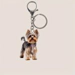 1PC 2D Pet Dog Keychain Animal Cute Acrylic Key Chain Ring Bag Backpack Charm Dog Mom Dad Friends Gift