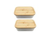 1000ML Square Glass Food Storage Container - Set Of 2