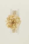 Rosette Corsage Neck Tie - Beige - One Size
