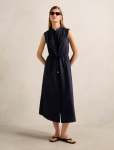 Jessie Drawcord Smock Midi Dress - 16 Navy