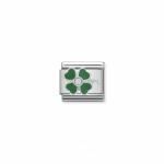 Silvershine Green Clover Link