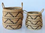 Black & Natural Zigzag Basket