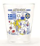 Athens Greece Landmarks And Icons Collage Shot Glass