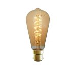 Synerji LED Filament Spiral Amber Dimmable Bc ST64 4W