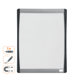 Nobo Silver Mag + Marker & Two Magnets 220X280MM Grey Plastic Frame – QB05142CD
