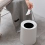 Modern Style 8L Round Plastic Wastebasket With Detachable Liner - Non-Contact Disposal For Bathroom Kitchen Bedroom And Office - Simplistic Design Trash Can Without Electricity