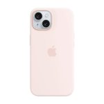 Apple Iphone 15 Light Pink Silicone Case With Magsafe Support