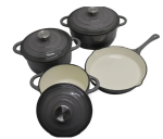 Cast Iron Pot Set 7 Piece Grey
