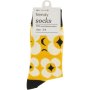 Clicks Trendy Socks Black & Mustard Flower 3-6