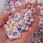 150PCS Mix Size 3-8MM Beads With Hole Colorful Round Acrylic Diy For Jewelry Making Craft
