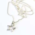 Sterling Silver Open Star Necklace