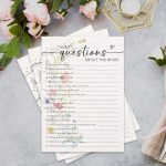 Apiilvpq Bridal Shower Games Cards Spring Wildflower Twenty Questions About The Bride Game Cards For Wedding Engagement Party De