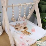 Changing Mat Cover Pink Flower Giraffe