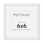 Puthiac 6X6 Solid Oak Wood Picture Frame Fits 4X4 With Mat Or 6X6 Without Mat Wall Or Tabletop Display With Stand Plexi Front 1