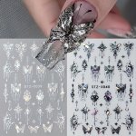 2 Sheet 3D Holographic Butterfly Design Nail Art Stickers Self Adhesive Nail Art Decals For Nail Art Decoration Nail Art Supplie