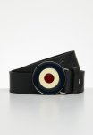 Ben Sherman Distressed Leather Target Buckle - Black