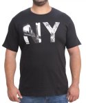 Mens Printed New York Tee - 10XL Black