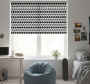 Black Roller Blind With Nordic Gray Triangles Design