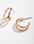Goldair Gold Double Hoop Earrings