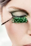 Green Black Feather Eyelashes